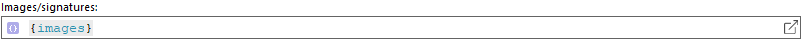 Adding a table containing images to the Images/signatures input box.
